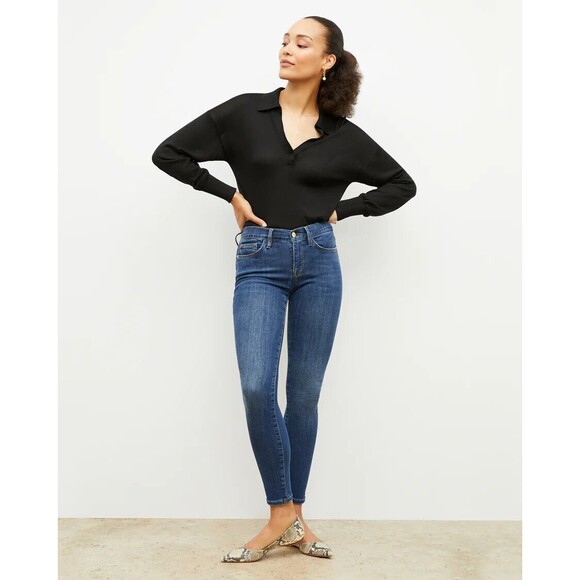 FRAME Le Skinny de Jeanne Jeans Dark Wash Size 28 EUC!!! - Picture 1 of 5